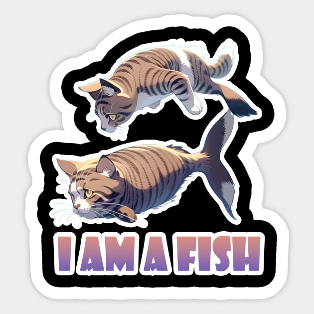 I am a fish Sticker by LycheeDesign